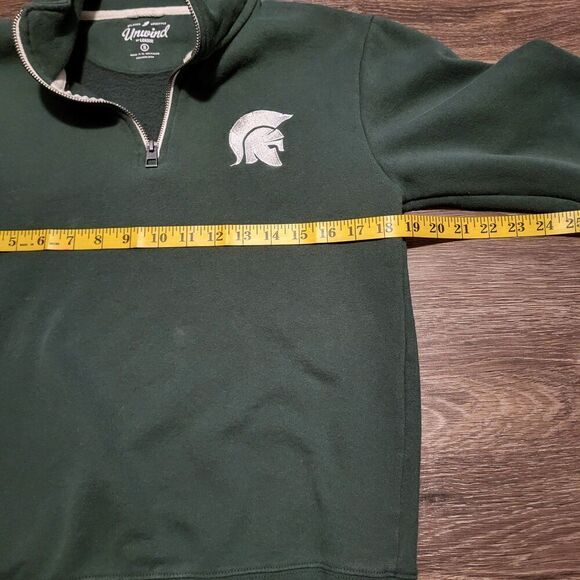 Unwind by League Michigan Spartans Pullover Quarter Zip Sweatshirt Mens Small - Picture 4 of 5